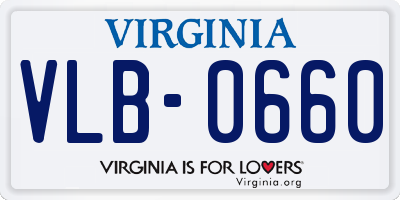 VA license plate VLB0660
