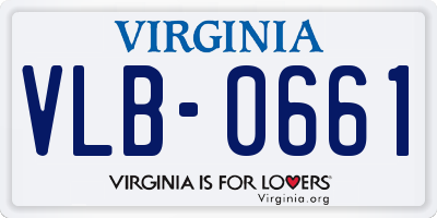 VA license plate VLB0661