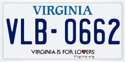 VA license plate VLB0662
