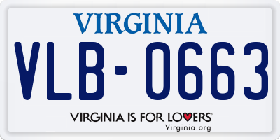 VA license plate VLB0663