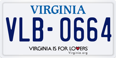 VA license plate VLB0664