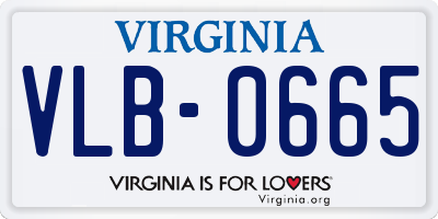 VA license plate VLB0665