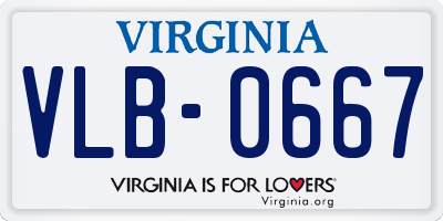VA license plate VLB0667