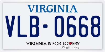 VA license plate VLB0668