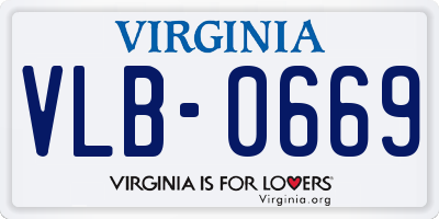 VA license plate VLB0669