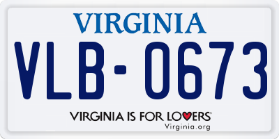 VA license plate VLB0673