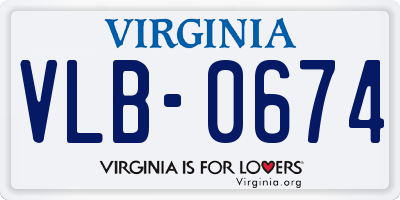 VA license plate VLB0674