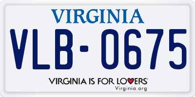 VA license plate VLB0675