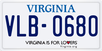 VA license plate VLB0680