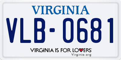 VA license plate VLB0681