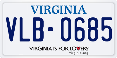 VA license plate VLB0685