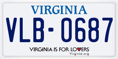 VA license plate VLB0687