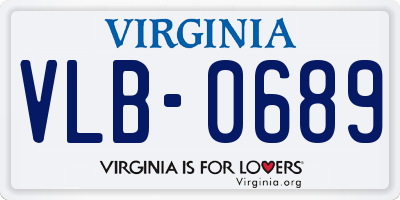 VA license plate VLB0689