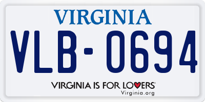 VA license plate VLB0694