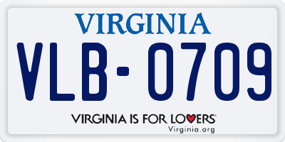 VA license plate VLB0709