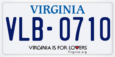 VA license plate VLB0710