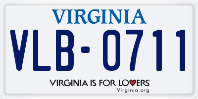 VA license plate VLB0711