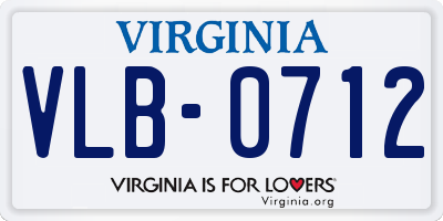 VA license plate VLB0712