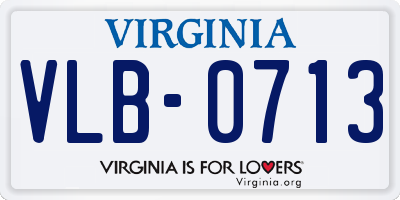 VA license plate VLB0713