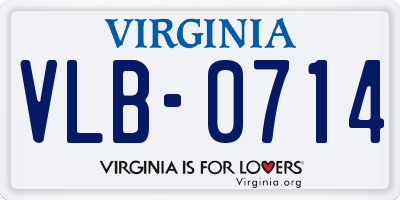 VA license plate VLB0714