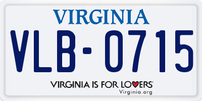 VA license plate VLB0715