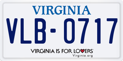 VA license plate VLB0717