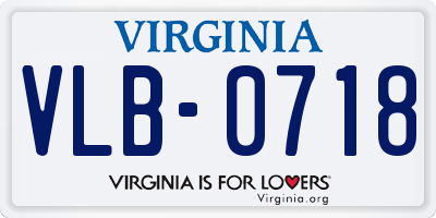 VA license plate VLB0718