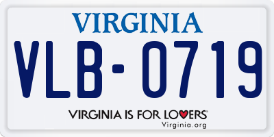 VA license plate VLB0719