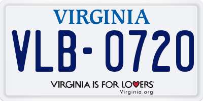 VA license plate VLB0720