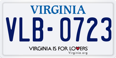 VA license plate VLB0723