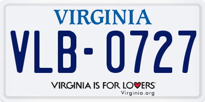 VA license plate VLB0727