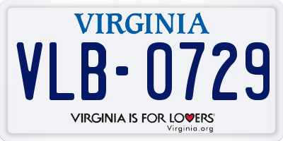 VA license plate VLB0729