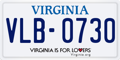 VA license plate VLB0730