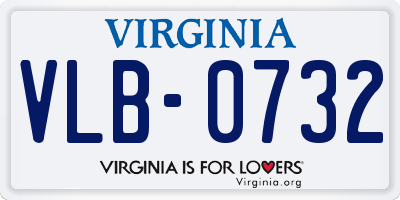 VA license plate VLB0732
