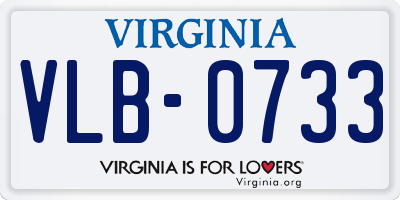 VA license plate VLB0733