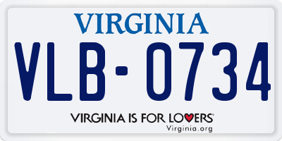 VA license plate VLB0734