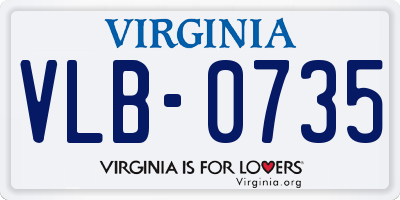 VA license plate VLB0735