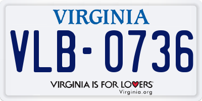 VA license plate VLB0736