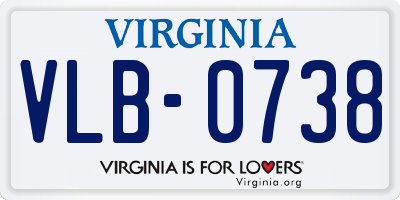 VA license plate VLB0738