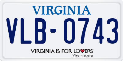 VA license plate VLB0743