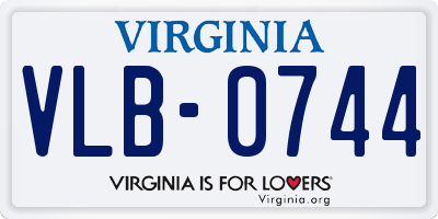 VA license plate VLB0744