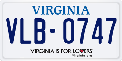 VA license plate VLB0747