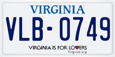 VA license plate VLB0749