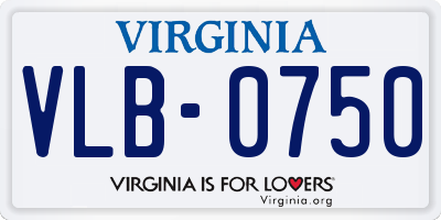 VA license plate VLB0750