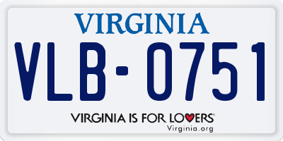 VA license plate VLB0751