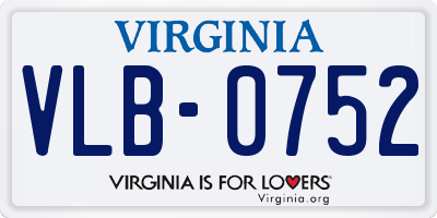 VA license plate VLB0752