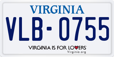 VA license plate VLB0755