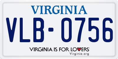 VA license plate VLB0756