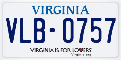 VA license plate VLB0757