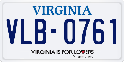 VA license plate VLB0761